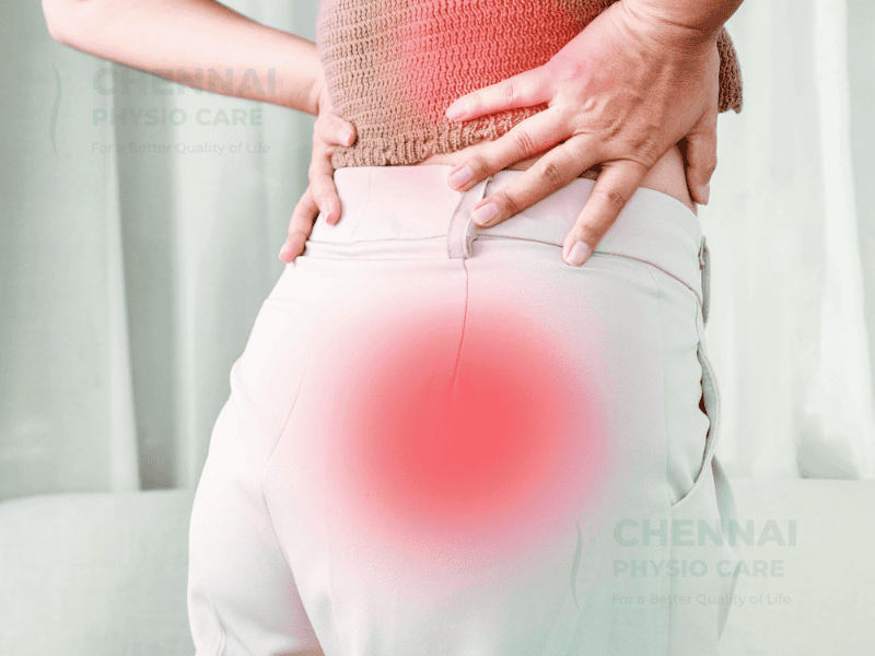 Patient during back rehabilitation session