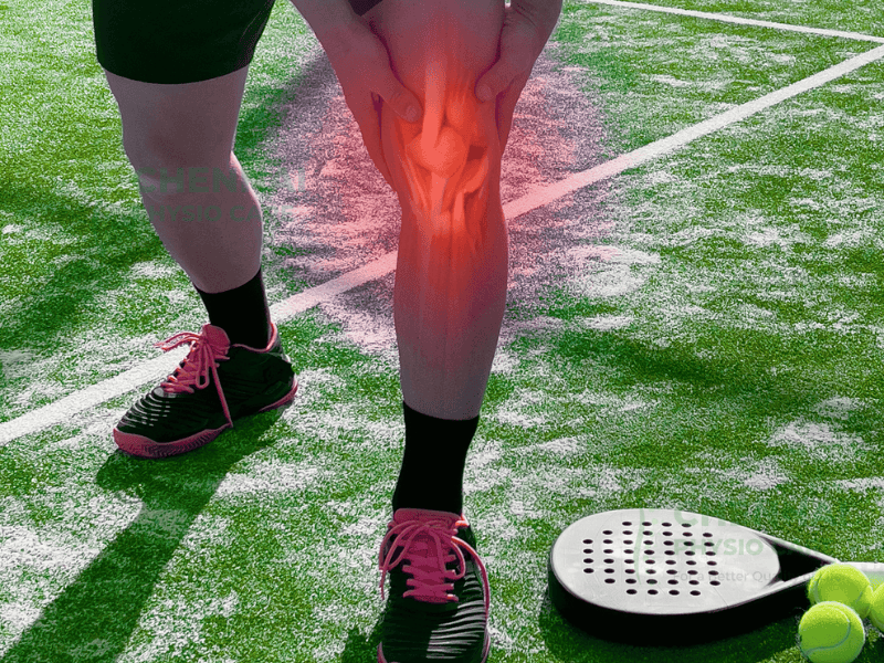 Person receiving knee physiotherapy treatment
