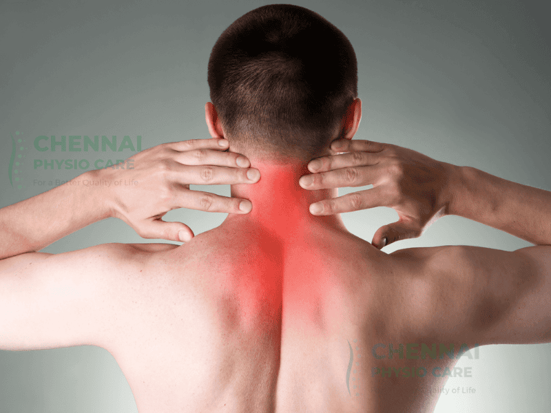 Patient during neck rehabilitation session