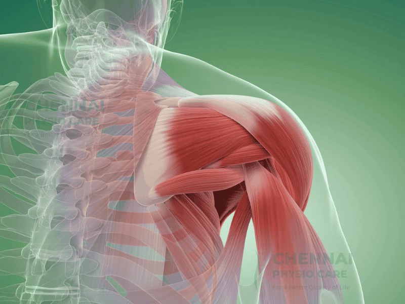 Patient during shoulder rehabilitation session