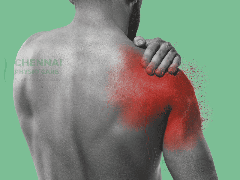 Person receiving shoulder physiotherapy treatment